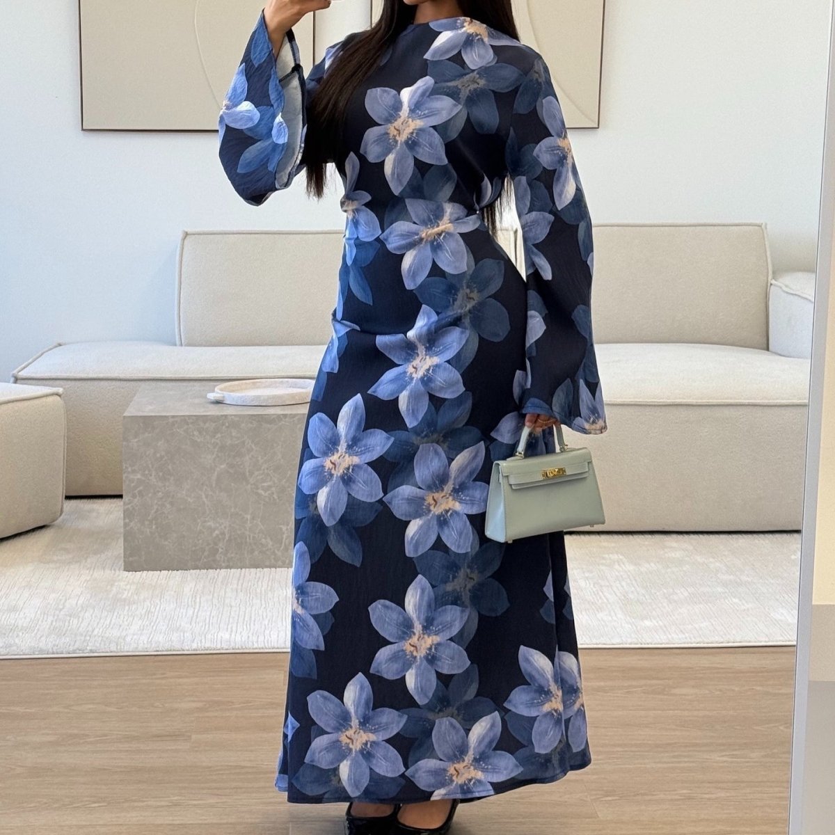Floral Print Washed Crinkle Maxi Dress(MS437) La Vie Bien Floral Print Washed Crinkle Maxi Dress(MS437)