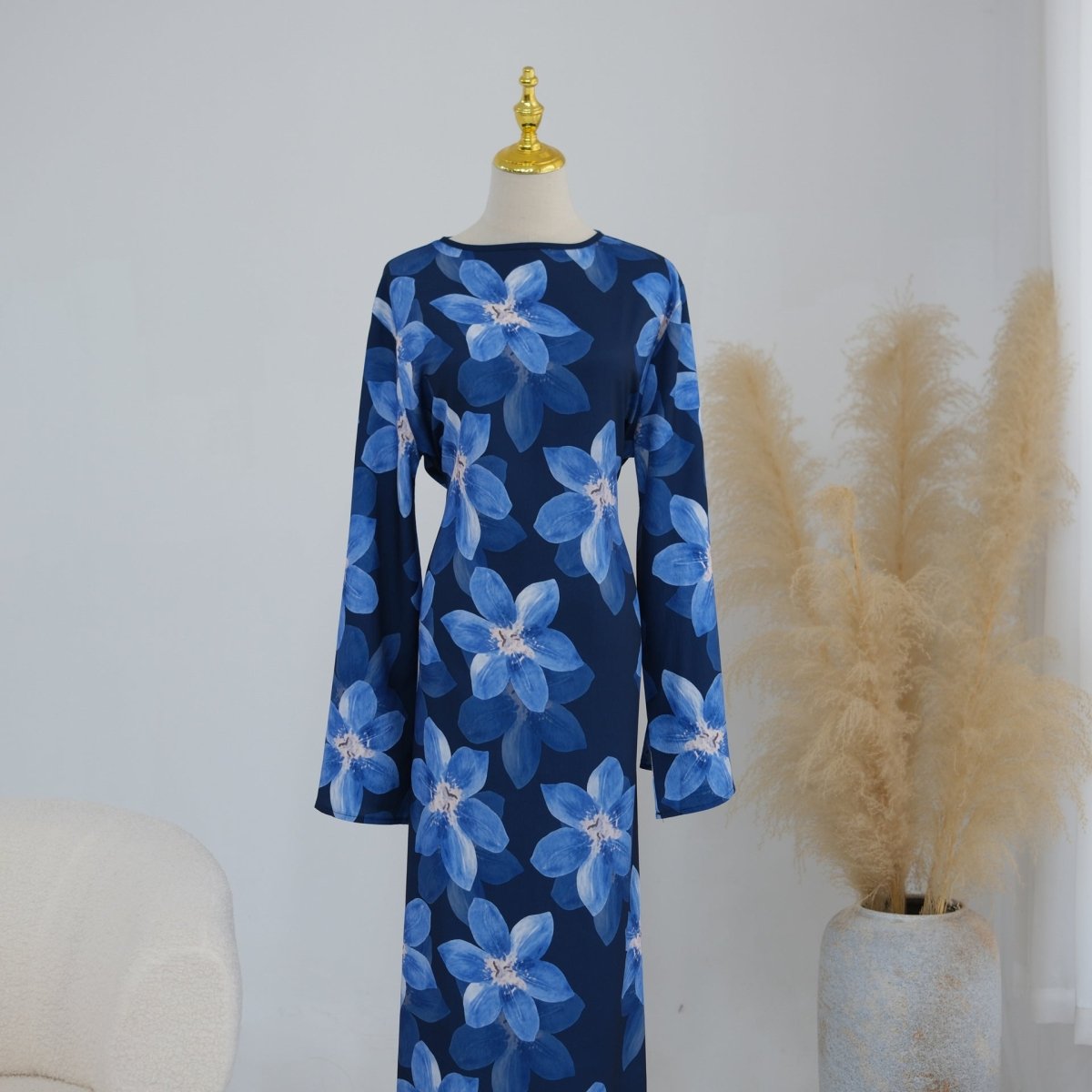 Floral Print Washed Crinkle Maxi Dress(MS437) La Vie Bien Floral Print Washed Crinkle Maxi Dress(MS437)