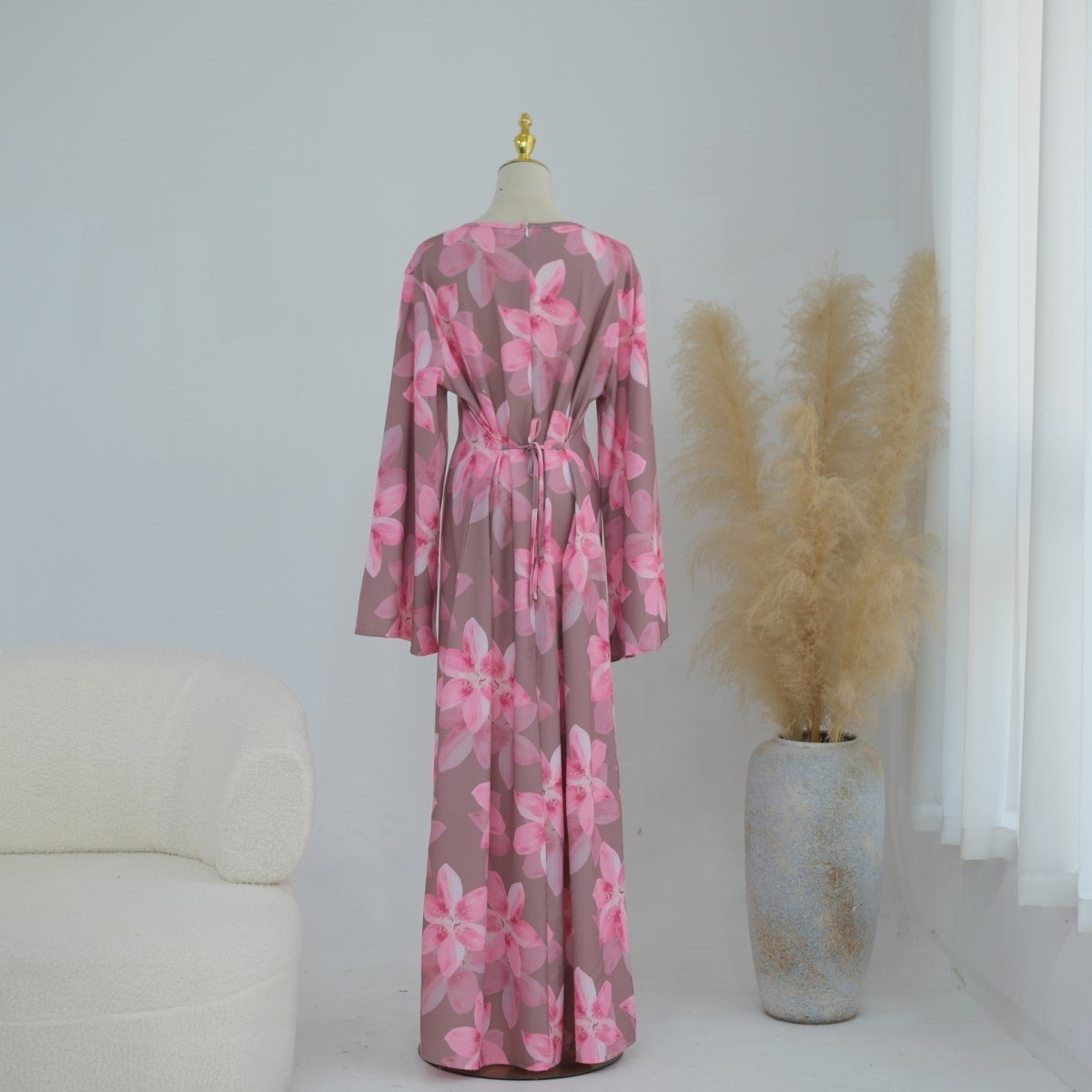 Floral Print Washed Crinkle Maxi Dress(MS437) La Vie Bien Floral Print Washed Crinkle Maxi Dress(MS437)