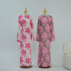 Floral Print Washed Crinkle Maxi Dress(MS437) La Vie Bien Floral Print Washed Crinkle Maxi Dress(MS437)