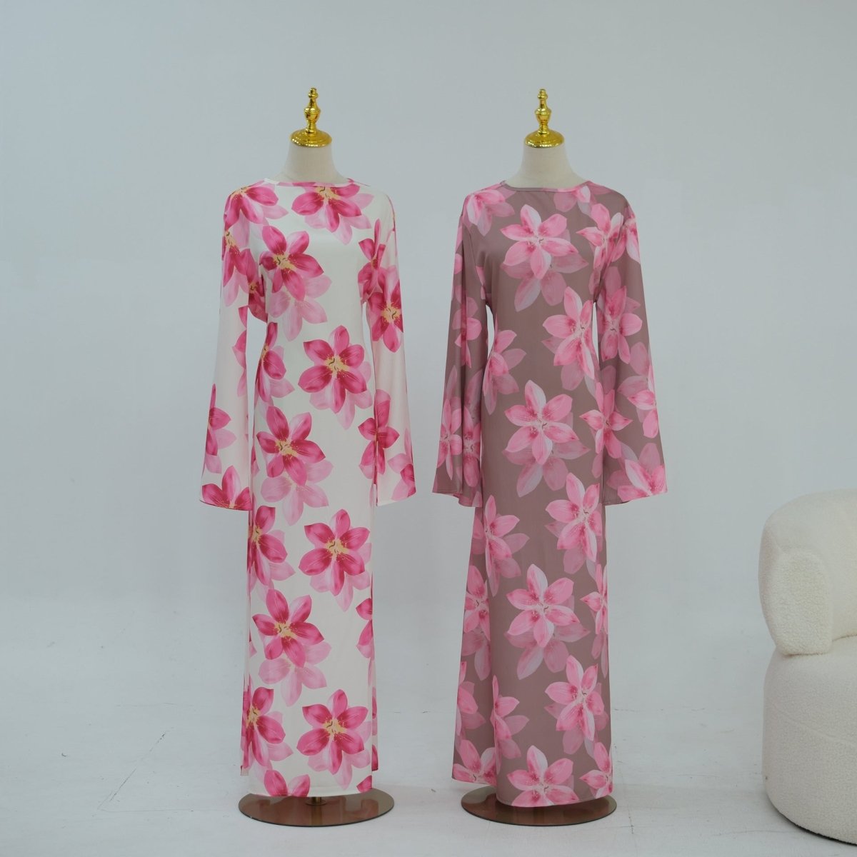 Floral Print Washed Crinkle Maxi Dress(MS437) La Vie Bien Floral Print Washed Crinkle Maxi Dress(MS437)