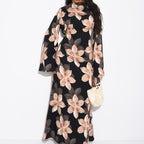 Floral Print Washed Crinkle Maxi Dress(MS437) La Vie Bien Floral Print Washed Crinkle Maxi Dress(MS437)