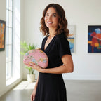 Floral Printed Zari Embroidery Clutch Clutch La Vie Bien Floral Printed Zari Embroidery Clutch