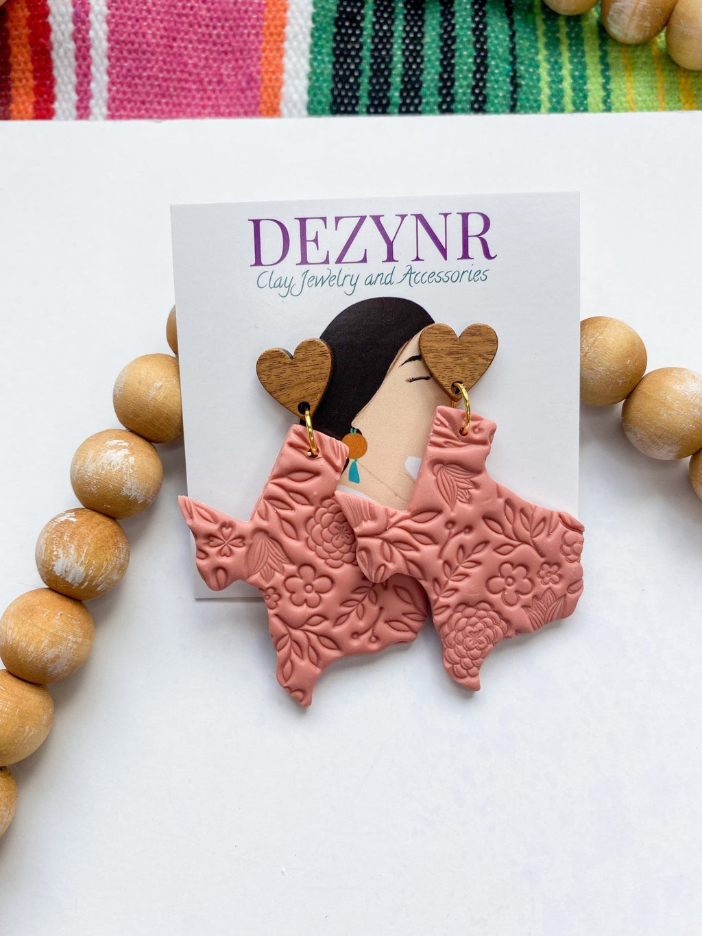 Floral Texas in Mauve Earrings La Vie Bien Floral Texas in Mauve