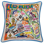 Florida Hand - Embroidered Pillow Pillows La Vie Bien Florida Hand - Embroidered Pillow