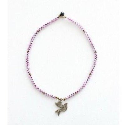 Flourish Bird Dove Beaded Necklace - Thailand Jewelry La Vie Bien Flourish Bird Dove Beaded Necklace - Thailand
