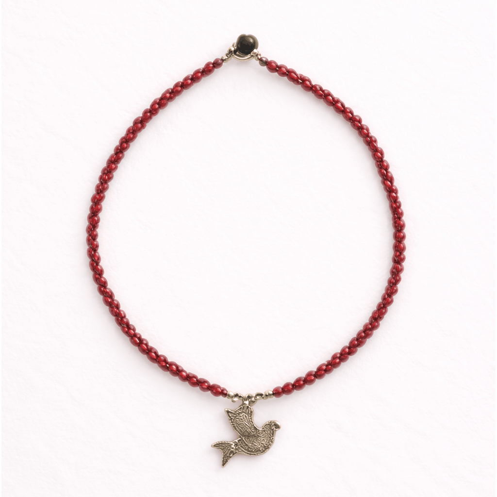 Flourish Bird Dove Beaded Necklace - Thailand Jewelry La Vie Bien Flourish Bird Dove Beaded Necklace - Thailand