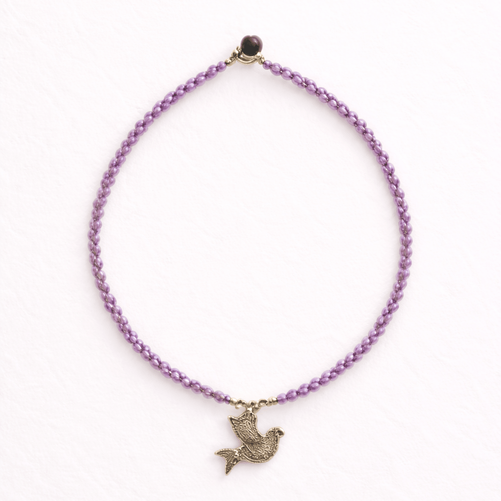 Flourish Bird Dove Beaded Necklace - Thailand Jewelry La Vie Bien Flourish Bird Dove Beaded Necklace - Thailand
