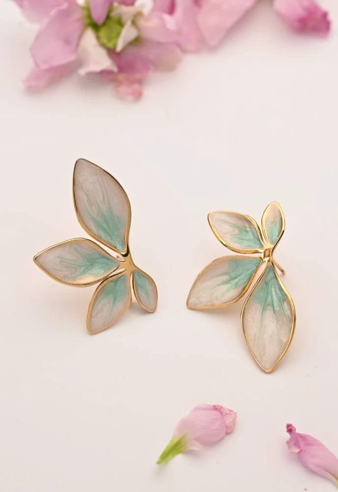 Flourish Mint Leaf Earrings by Ethical Trade Co