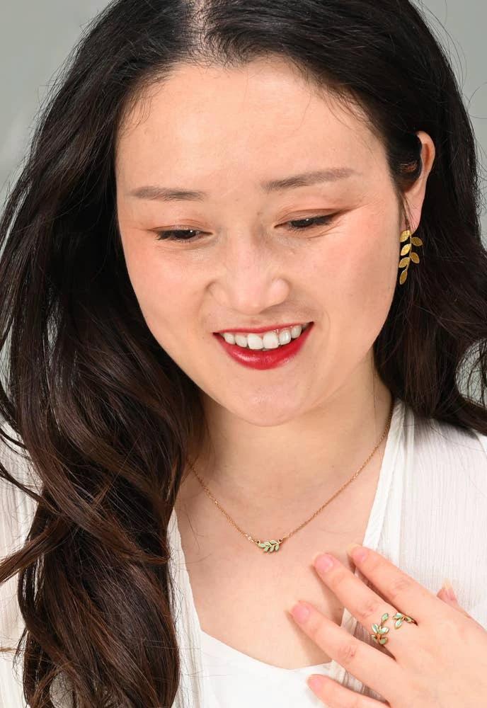 Flourish Vine Leaf Earrings by Ethical Trade Co