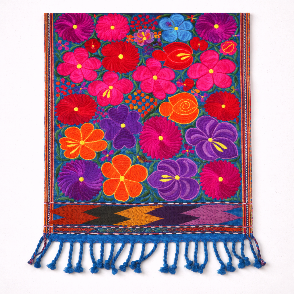 Flower Embroidered Table Runner - Guatemala Decor La Vie Bien Flower Embroidered Table Runner - Guatemala
