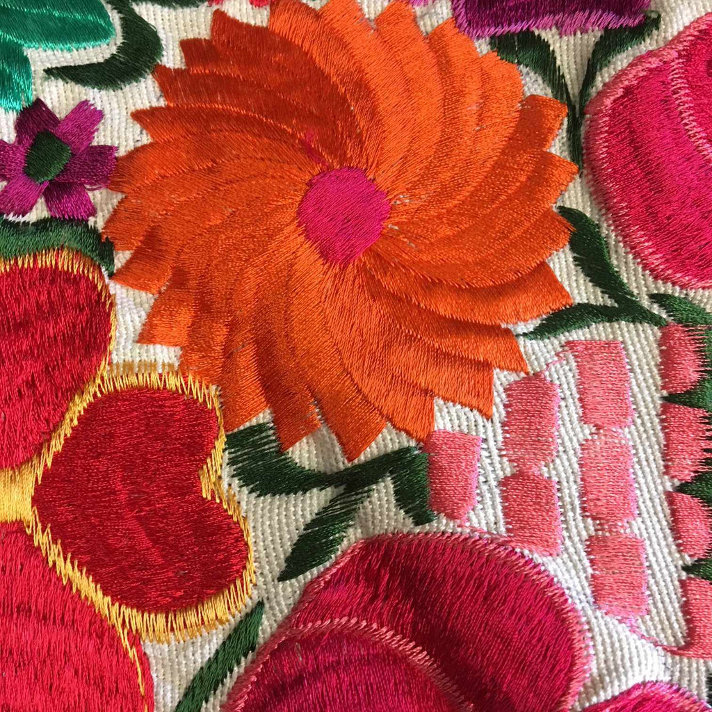 Flower Fields Embroidered Pillow Cover - Guatemala Decor La Vie Bien Flower Fields Embroidered Pillow Cover - Guatemala
