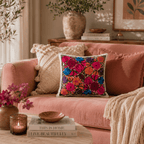 Flower Fields Embroidered Pillow Cover - Guatemala Decor La Vie Bien Flower Fields Embroidered Pillow Cover - Guatemala
