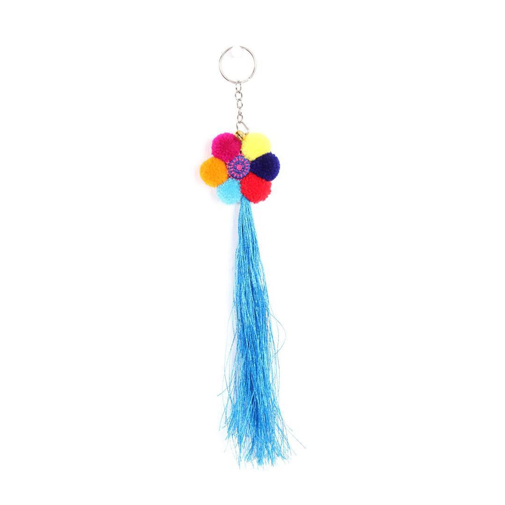 Flower Pompom With Tassel Key Chain - Thailand Accessories La Vie Bien Flower Pompom With Tassel Key Chain - Thailand