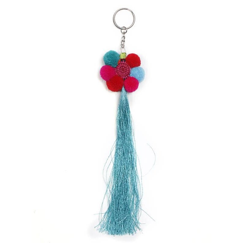Flower Pompom With Tassel Key Chain - Thailand Accessories La Vie Bien Flower Pompom With Tassel Key Chain - Thailand