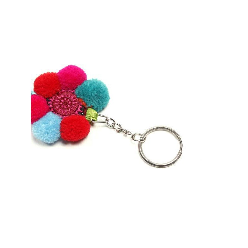 Flower Pompom With Tassel Key Chain - Thailand Accessories La Vie Bien Flower Pompom With Tassel Key Chain - Thailand