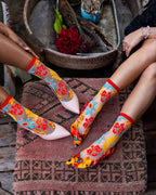 Flower Power Sheer Crew Sock by Sock Candy