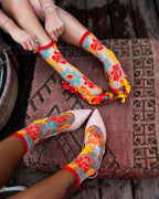 Flower Power Sheer Crew Sock by Sock Candy