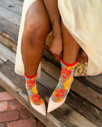 Flower Power Sheer Crew Sock by Sock Candy