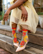 Flower Power Sheer Crew Sock by Sock Candy
