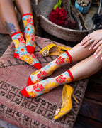 Flower Power Sheer Crew Sock by Sock Candy