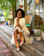 Flower Power Sheer Crew Sock by Sock Candy