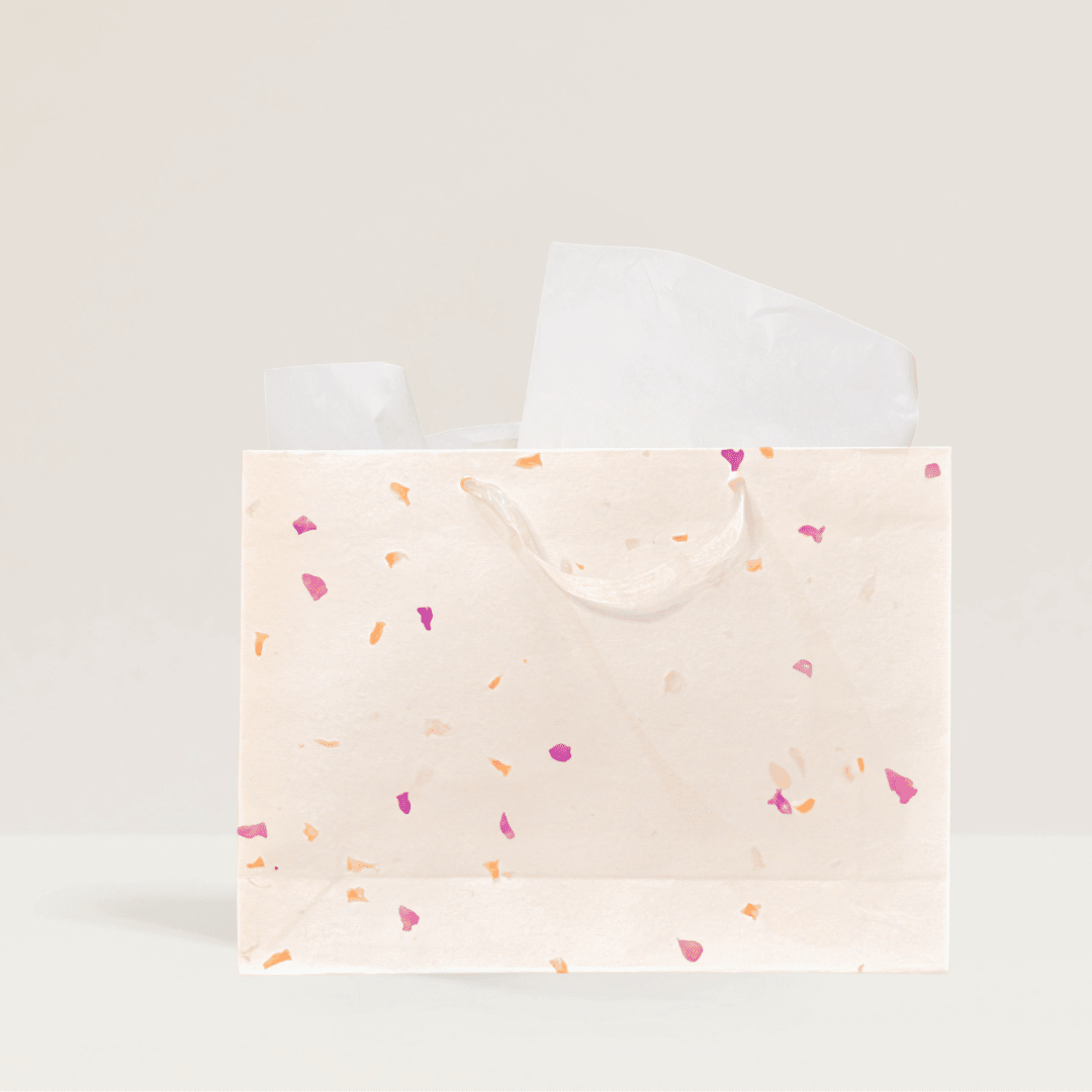 Flower Purple Petal Gift Bag (Handmade Seed Paper + Ribbon) La Vie Bien Flower Purple Petal Gift Bag (Handmade Seed Paper + Ribbon)