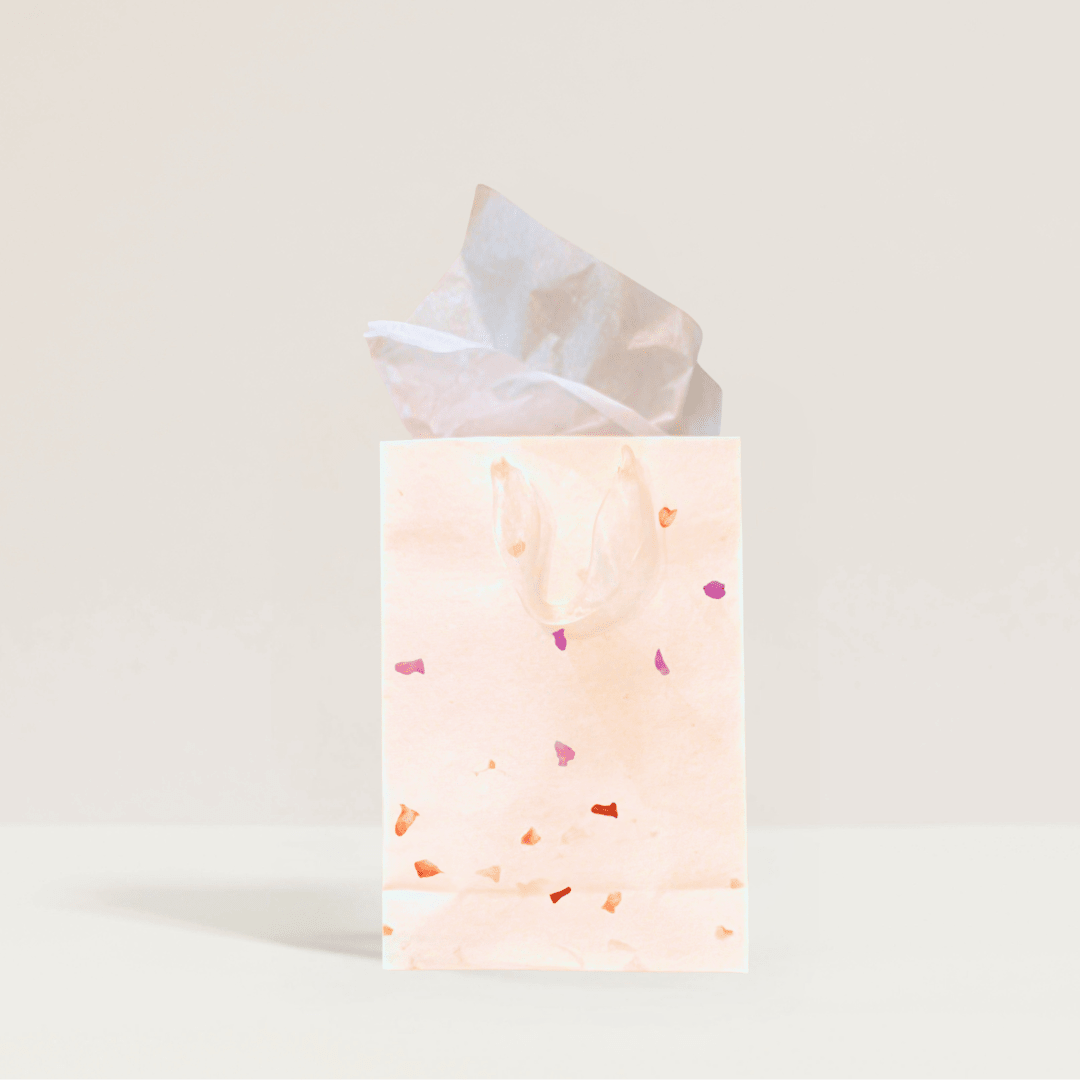 Flower Purple Petal Gift Bag (Handmade Seed Paper + Ribbon) La Vie Bien Flower Purple Petal Gift Bag (Handmade Seed Paper + Ribbon)