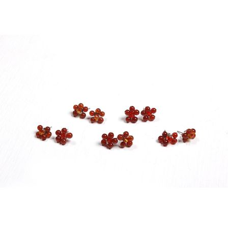 Flower Stud Semi - precious .925 Silver Stone Earrings - Thailand Jewelry La Vie Bien Flower Stud Semi - precious .925 Silver Stone Earrings - Thailand