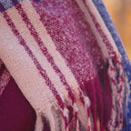 Fluffy Plaid Tassel Trim Scarf Scarves & Bandanas La Vie Bien Fluffy Plaid Tassel Trim Scarf