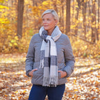Fluffy Plaid Tassel Trim Scarf Scarves & Bandanas La Vie Bien Fluffy Plaid Tassel Trim Scarf