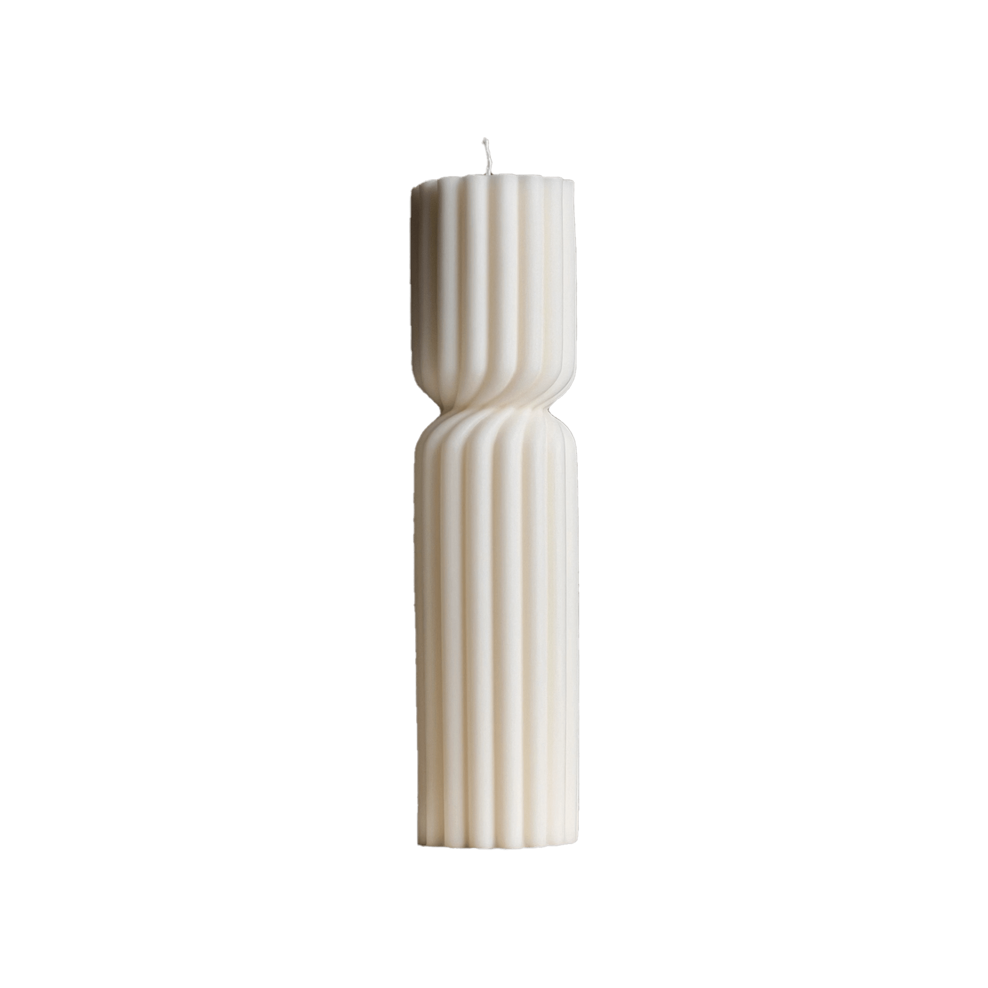 Fluted Hourglass Pillar Candle