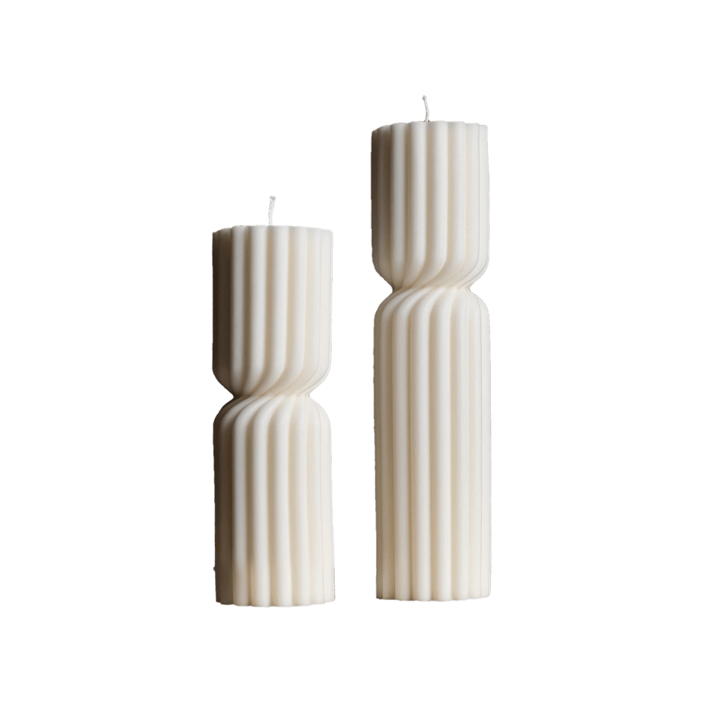 Fluted Hourglass Pillar Candle