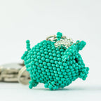 Flying Pig Seed Bead Pink Handmade Keychain - Guatemala Keychains La Vie Bien Flying Pig Seed Bead Pink Handmade Keychain - Guatemala