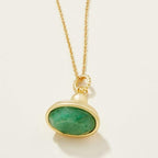 Fob Necklace - 17" Green Aventurine Jewelry La Vie Bien Fob Necklace - 17" Green Aventurine