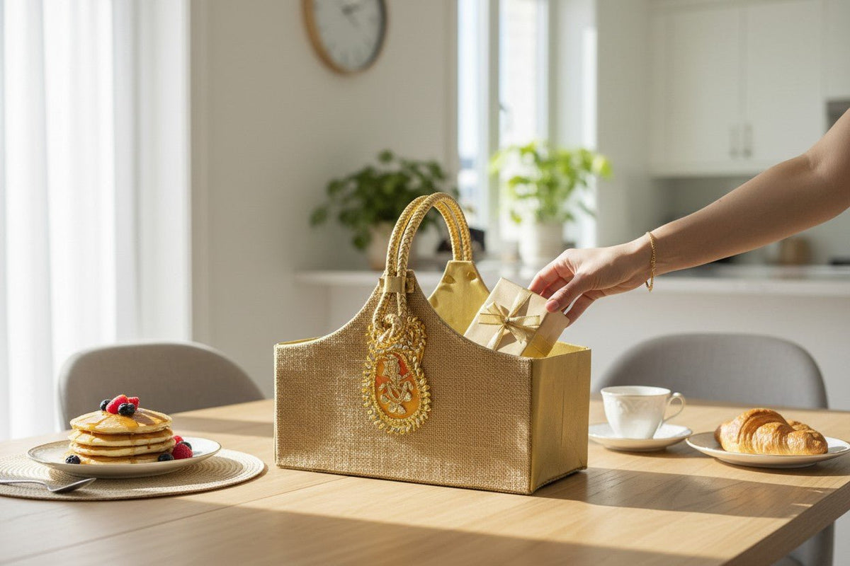 Foldable Jute Gift Basket Traditional Gifts La Vie Bien Foldable Jute Gift Basket
