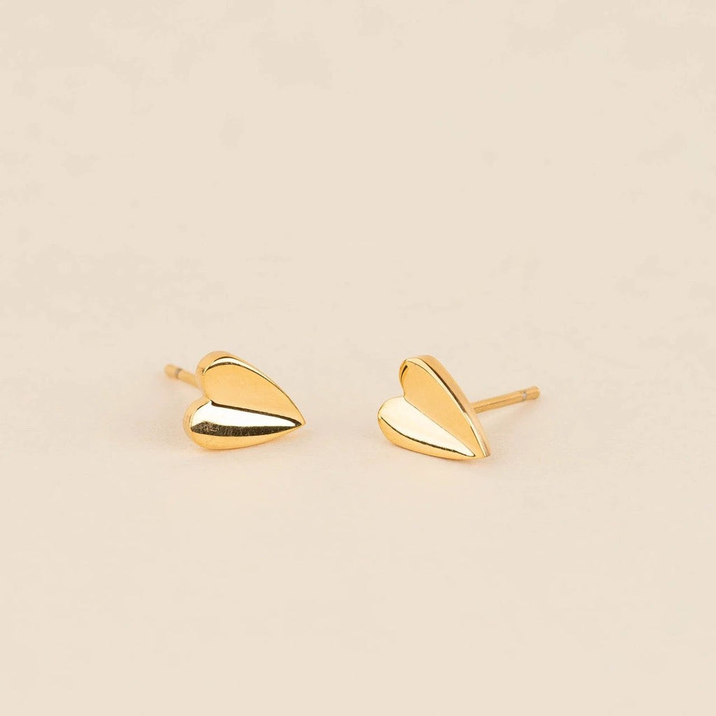 Folded Heart Stud Earrings by Oh Clementine