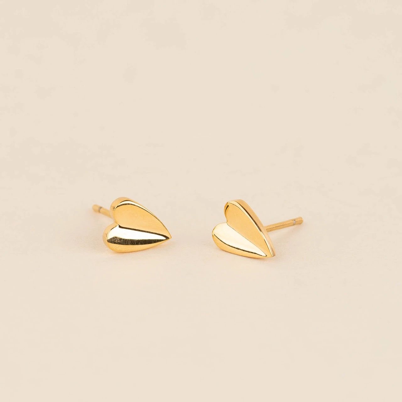 Folded Heart Stud Earrings by Oh Clementine