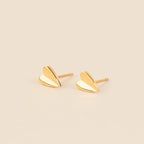 Folded Heart Stud Earrings by Oh Clementine
