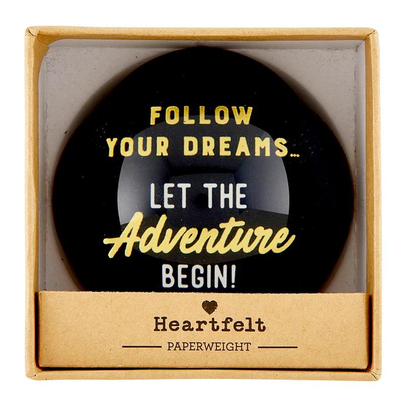 Follow Your Dreams Glass Dome Paperweight | In a Gift Box by The Bullish Store