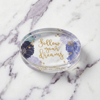 Follow Your Dreams Oval Floral Glass Paperweight by The Bullish Store