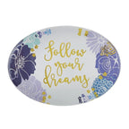 Follow Your Dreams Oval Floral Glass Paperweight by The Bullish Store