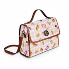 Foodie Picnic Snacks pink gingham Pattern Waterproof Canvas purse with top handle and shoulder strap, vegan leather foodie accessory Bags La Vie Bien Foodie Picnic Snacks pink gingham Pattern Waterproof Canvas purse with top handle and shoulder strap, vegan leather foodie accessory