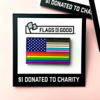 "For All" Rainbow USA Pride Flag Enamel Pin Enamel Pin La Vie Bien "For All" Rainbow USA Pride Flag Enamel Pin