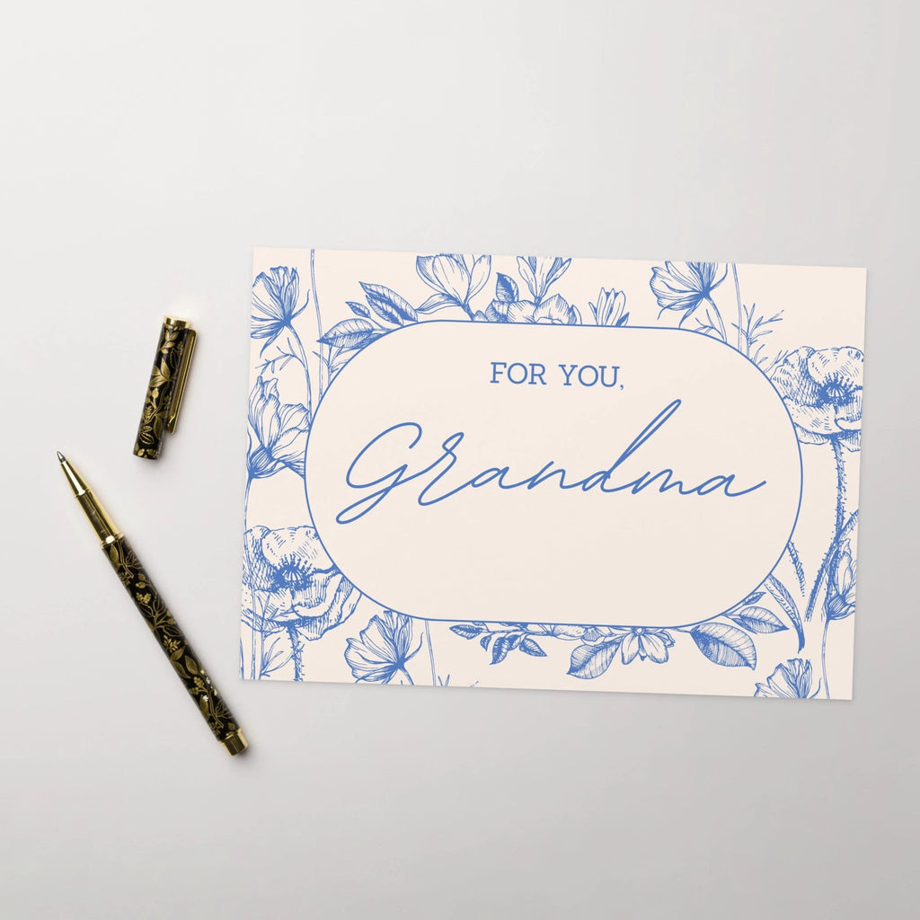 For you, Grandma floral elegant Greeting card with envelope for Grandmother Birthdays by La Vie Bien