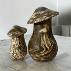 Forest Whimsy Hand-Carved Wooden Mushroom Duo by Music Frog Co