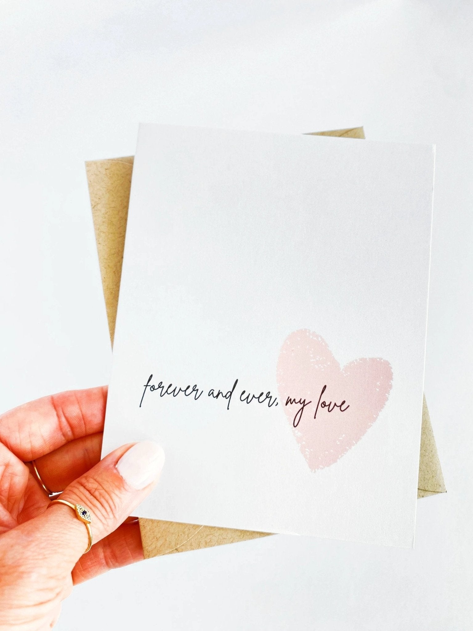 Forever and Ever My Love Wedding Day Card First Look Card Bride to Groom Card by Five Dot Post