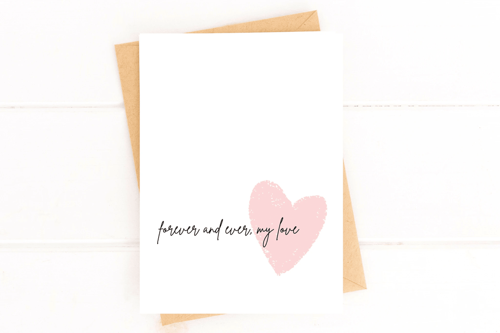 Forever and Ever My Love Wedding Day Card First Look Card Bride to Groom Card by Five Dot Post