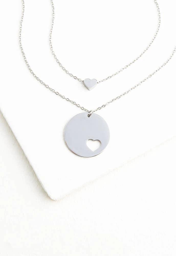 Forever In My Heart Necklace Set in Silver by Ethical Trade Co