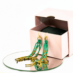 Fortune Jade Boho Tassel Earrings - Thailand Jewelry La Vie Bien Fortune Jade Boho Tassel Earrings - Thailand